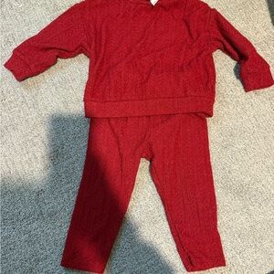 Cat & Jack Vibrant Red Knit Set